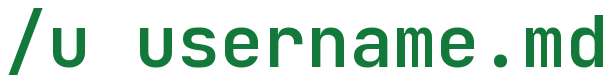 /u username.md wordmark for light surfaces